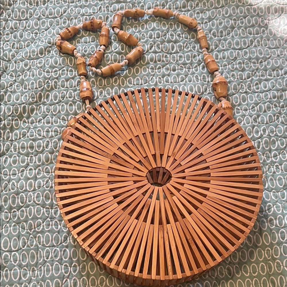 Round Bamboo Handbag